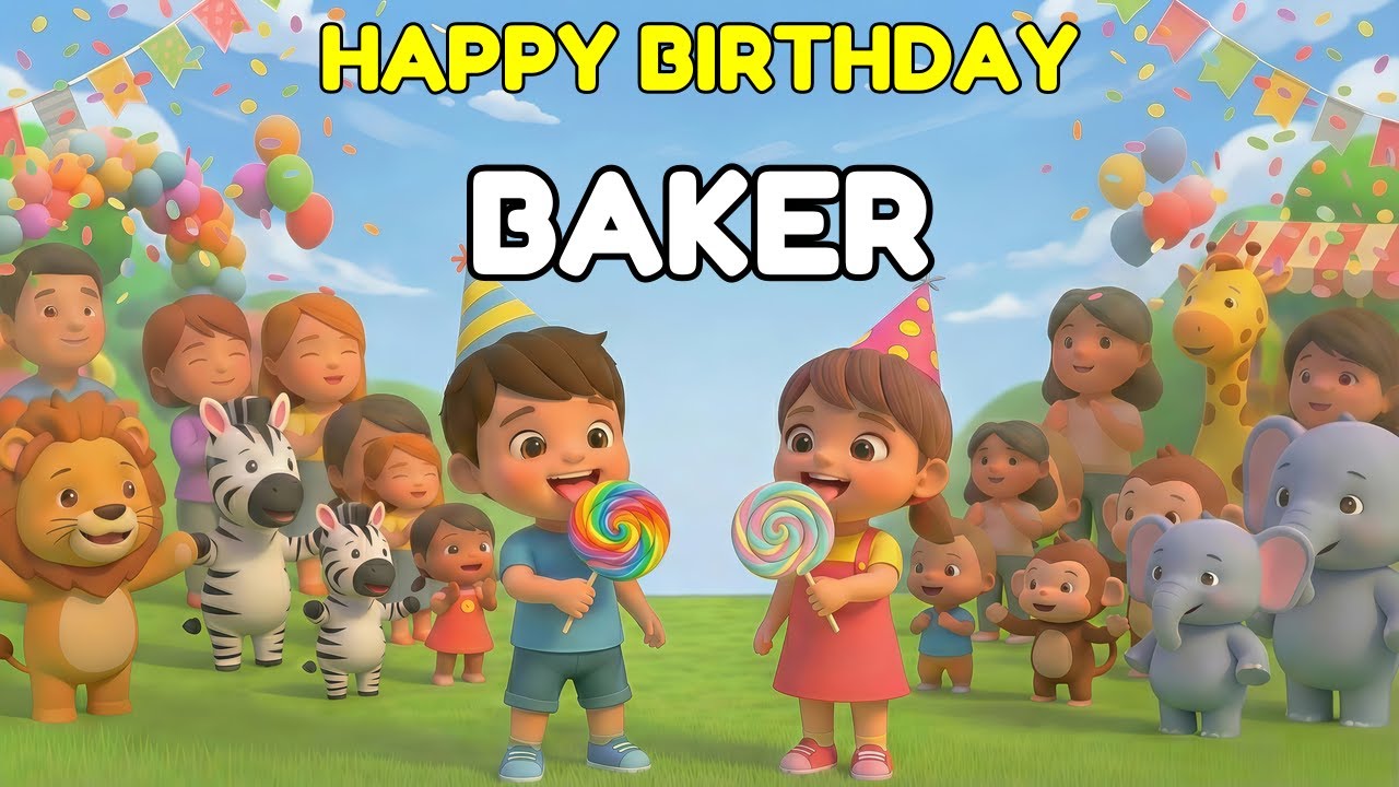 BAKER Happy Birthday Song 👑 Premium 3D Animation - YouTube