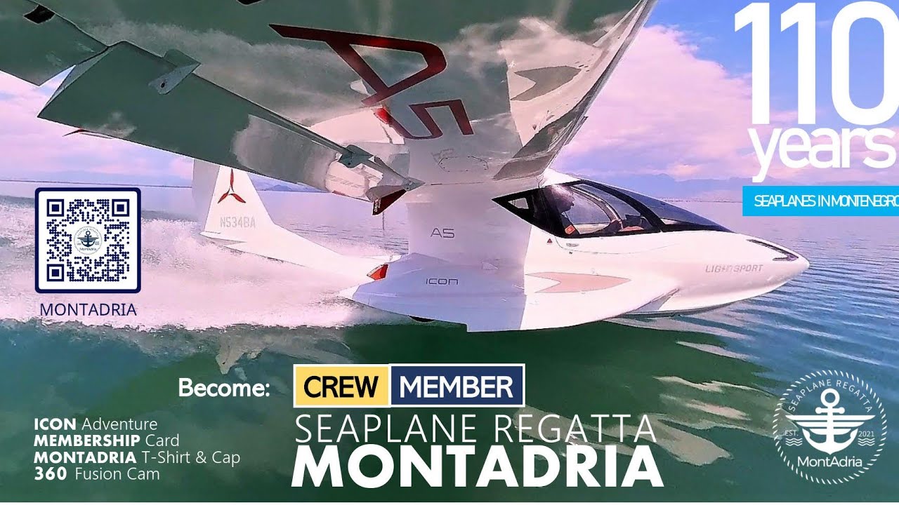 Flying with Top Gun on Icon A5 - Skadar Lake far away from shore