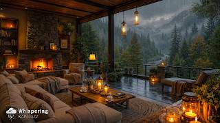 Soft Jazz Instrumental in Rainy Forest 🌧️ Tranquil Porch Ambience to Relax your Mind