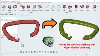 How to Master Hex Meshing with HyperMesh 2023: A Comprehensive Guide: Part G (Carabiner)