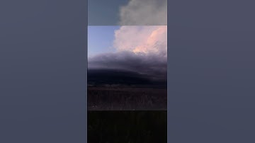 Autumn supercell in the Texas Panhandle with a classic tilted over updraft due to strong wind shear!