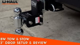 B&W Tow and Stow | 3” drop Dual Ball Mount | TS10033B