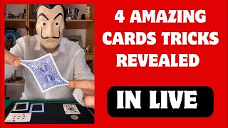 4 AMAZING CARDS TRICKS TUTORIALS IN LIVE