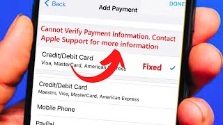 Cannot Verify Payment information Contact Apple Support | iOS 17 | How to Fix | 2024