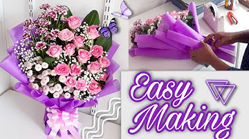 How to make a flower arrangement using floral foam | flower bouquet wrapping | all about flowers