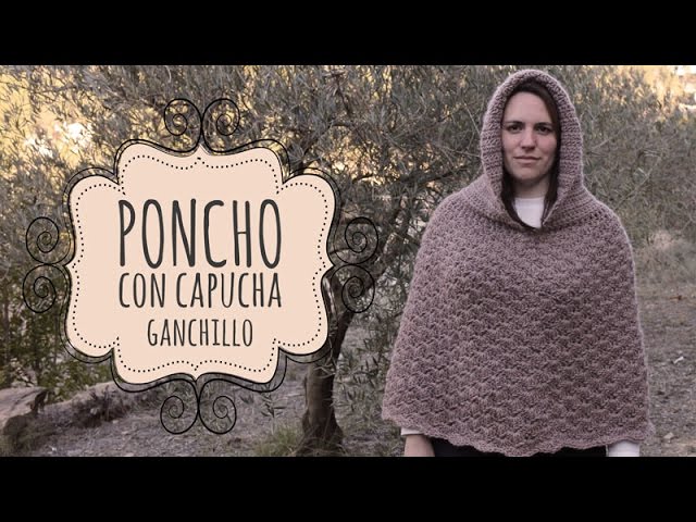 Tutorial Poncho con Capucha Fácil y Rápido Crochet -