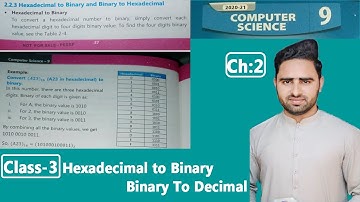9th Class Computer - Ch 2 - Number Systems Conversions-Hexadecimal to Binary- Matric Part 1 Computer