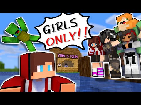 MAIZEN : Girls ONLY TOWN - Minecraft Animation JJ & Mikey
