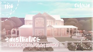 Bloxburg | Preppy Aesthetic 🌷 Roleplay Home Exterior | House Build | 110k