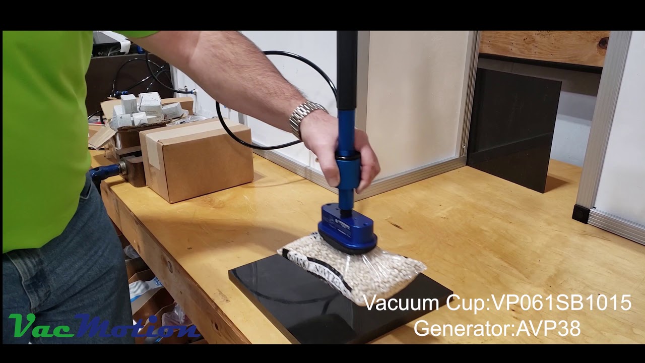 Handling 2lb bag of navy beans with foam vacuum cup YouTube