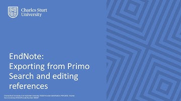 EndNote: Exporting from Primo Search and editing references