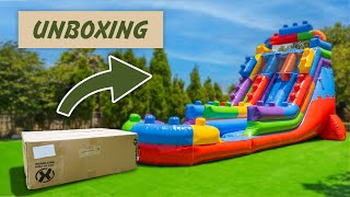 NEW Building Block 19ft Dual Lane Waterslide Unboxing | XJUMP