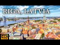 [4k] Walking from RIGA Center to OLD TOWN, Latvia