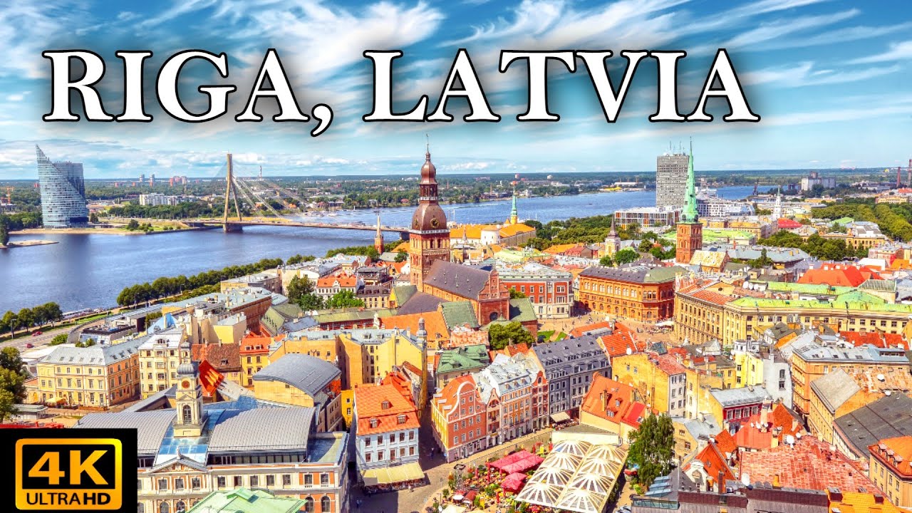 [4k] Walking from RIGA Center to OLD TOWN, Latvia