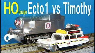 Thomas & Friends HOgauge Conversion Ecto 1 vs Timothy the Ghost Engine Ghost Busters Toy Model Train