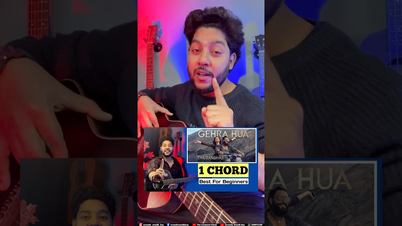 Gehra Hua on Guitar With Capo | Easy Open Chords | Capo Version Am Chord | Acoustic Awadh Boy