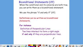 Geometry 2.1-2.3 - Conditional Statements pt. 2