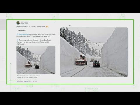 וִידֵאוֹ: כמה שלג יש ב- Donner Pass?