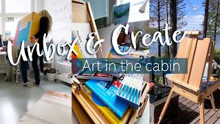 Unbox & Create 💚 Art in the cabin 🌲🏠✨