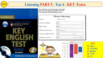 KET Extra - Listening Part 5 - Test 4 (Transcript + Key)