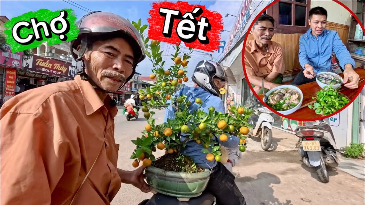 Đưa Bác Thông Đi Chợ Chuẩn Bị Tết Và Mang Cây Quất Về Nhà | HUY ANH TV