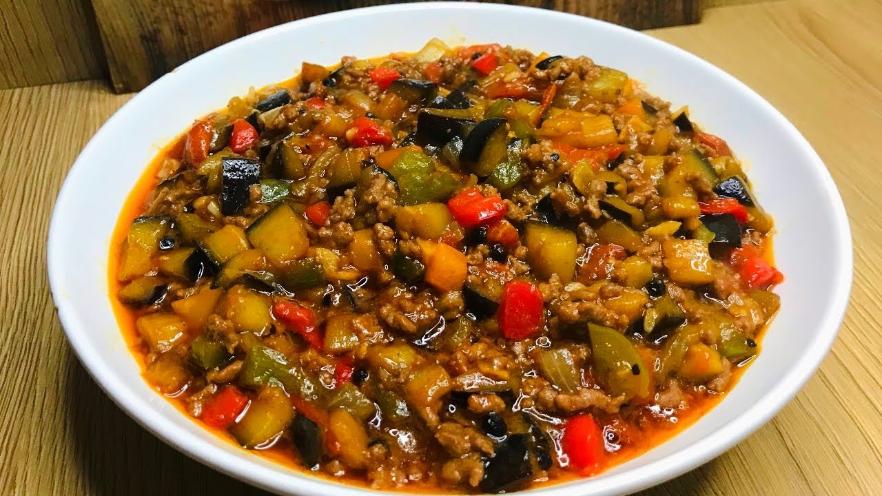Eggplant with Ground Beef Recipe lennbenson YouTube