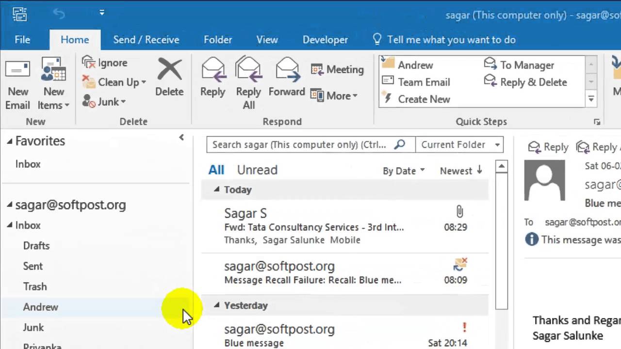 How To Set The Importance Of Mail High In Outlook YouTube