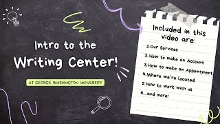 Welcome to the GW Writing Center!