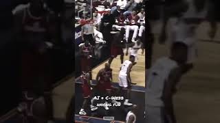 Celebrity Allen Iverson and Chris Webber are having fun after AI hit him with a behind-the-back layup (1997) Wealth