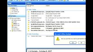 Deleting Items in Microsoft Outlook