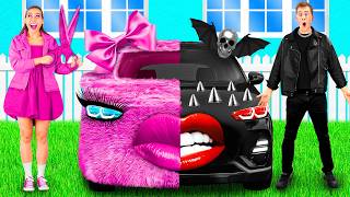 Coche Rosa vs Coche Negro Desafío | Guerras de Bromas por TeenTeam Challenge