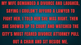 MY WIFE DEMANDED A DIVORCE AND LAUGHED, SAYING I COULDN'T AFFORD A LAWYER TO FIGHT HER. I TOLD HER 