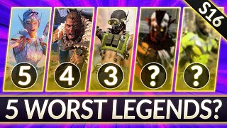 5 WORST LEGENDS TO MAIN Tier List - AVOID These Picks in S16 SPLIT 2 - Apex Legends Meta Guide