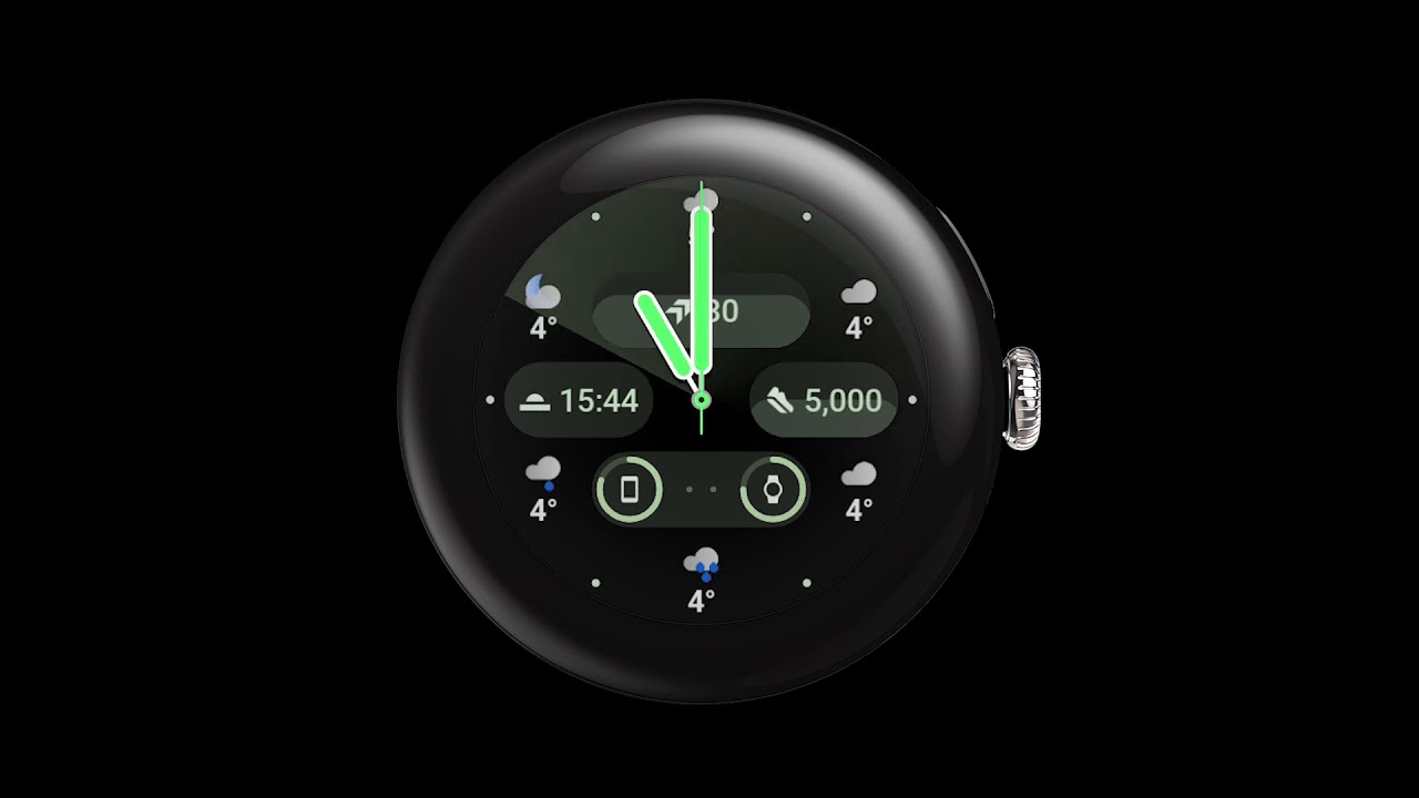 Weather Analog Watch Face. Wear OS 5. 