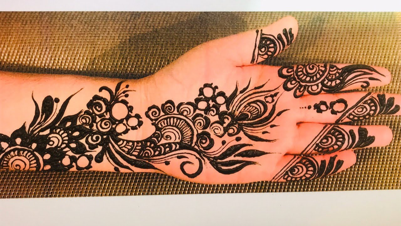 Latest easy Arabic henna design in inner hand - YouTube