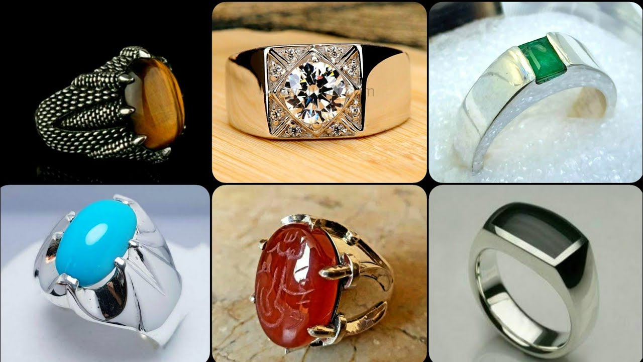 Black stone italian silver rings for men|Chandi ki angothiyan|gents silver  rings @A.j collection - YouTube