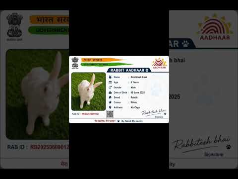 #viral Rabbitesh bhai aadhar card mera aadhar meri pahchan 😊☺️