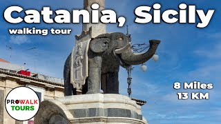 Catania, Sicily Walking Tour  With Captions!