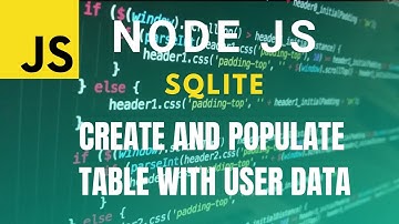 How To Create and Populate a SQLite Users Table With Real User Data in Node JS