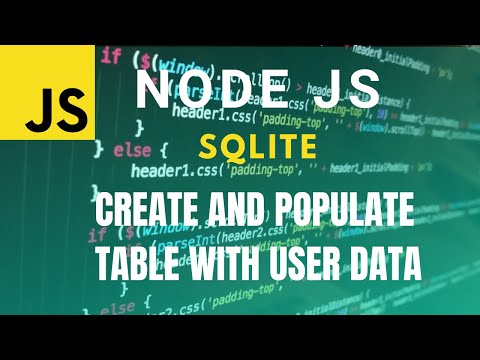 How To Create and Populate a SQLite Users Table With Real User Data in Node JS (2022 Tutorial)