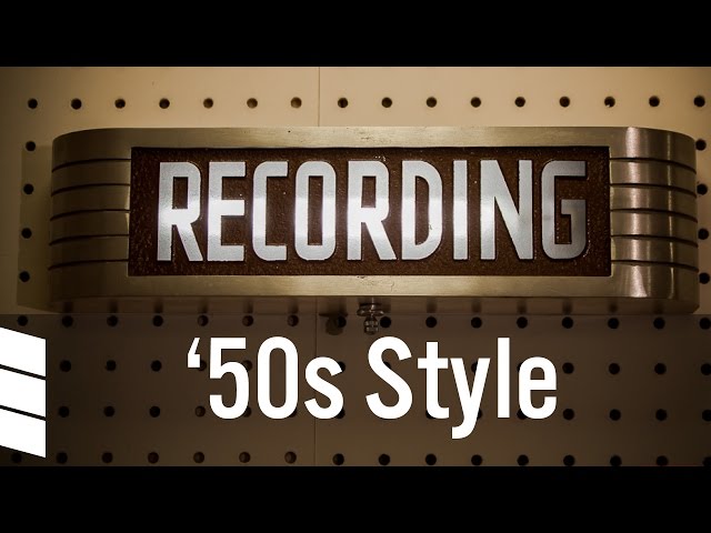 Recording In A 1950s Style Recording Studio class=