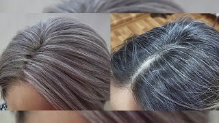 Hair coloring.Мелирование на коротких седых волосах. Тонирование волос в пепельный.