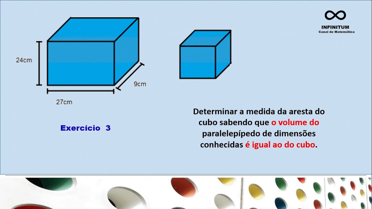 Aresta Do Cubo Com Volume Igual A Um Paralelepípedo Exe 3 Nível 1