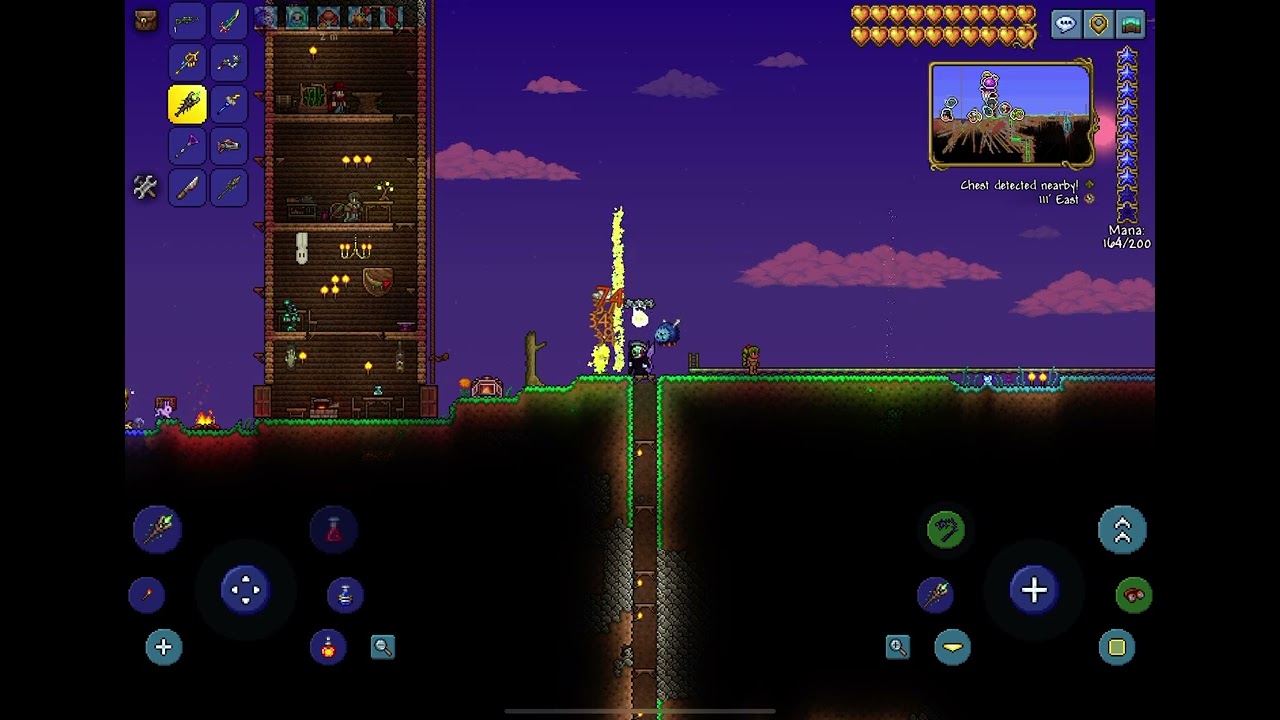 All my weapons against a target dummy. terraria pt 26!