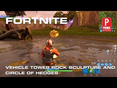 Video: Fortnite - Vehicle Tower, Rock Sculpture Och Circle Of Hedges Förklarade