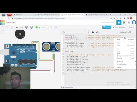 ThinkerCad Arduino Sensor Jarak + Buzzer - YouTube