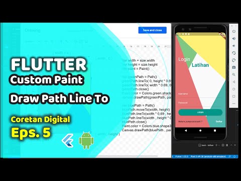 Flutter #5 | Custom Paint In Flutter | Custom Paint Draw Path Line To | UI Login Screen