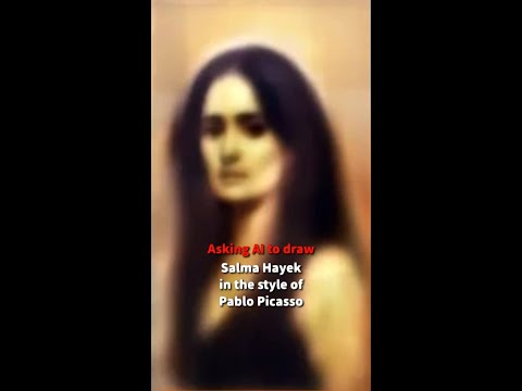 Asking AI to draw Salma Hayekin the style of Pablo Picasso#shorts #PabloPicasso #SalmaHayek