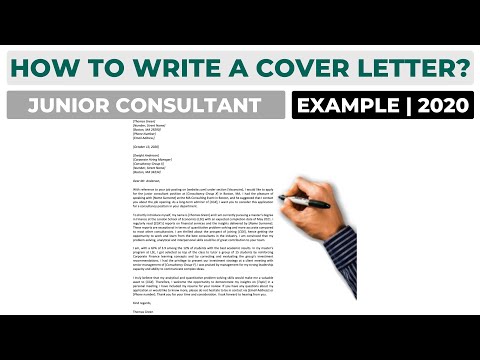 How To Write a Cover Letter For a Junior Consultant Position? | Example