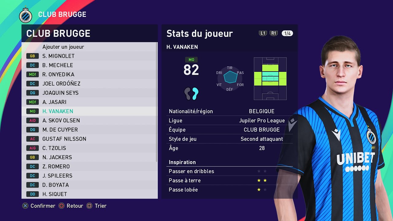 [PES 2021] CLUB BRUGGE players - season 2024/2025